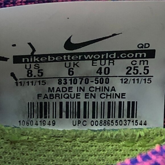 Nike Women's Size 8.5 Free RN Flyknit Hyper Purple Running Sneakers 831070-500 - Picture 15 of 15